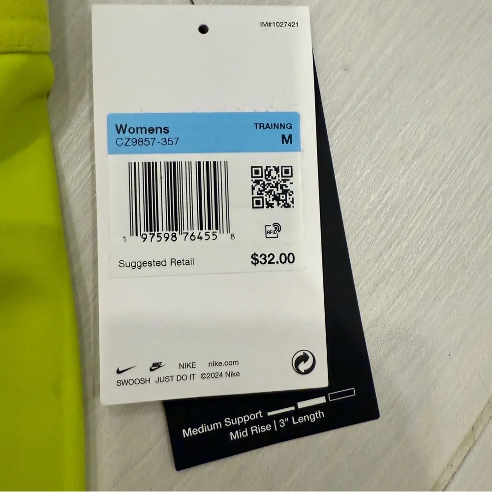 NWT Nike Pro 3” fluorescent Green Workout Shorts